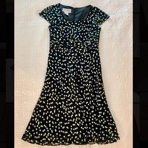 Evan Picone Black Polka Dot Dress